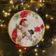 Χριστουγεννιάτικη πρόταση δώρου δύο πιάτων με Άγιο Βασίλη και χιονάνθρωπο σε κουτί δώρου με κόκκινο φιόγκο 20 εκ