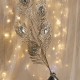 Χρυσό Χριστουγεννιάτικο διακοσμητικό κλαδί σε σχήμα φτερού με κρυστάλλους 78 εκ