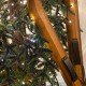 Ξύλινα διακοσμητικά Χριστουγεννιάτικα παγοπέδιλα του σκι σε φυσική απόχρωση ύψους 91 εκ