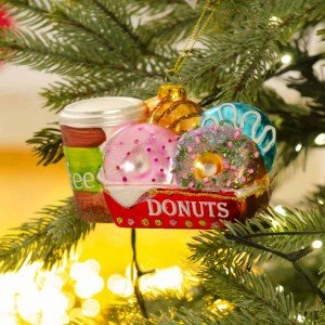 Κρεμαστό Χριστουγεννιάτικο στολίδι γυάλινο με Donuts 7 εκ