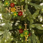 Στολίδια Χριστουγεννιάτικα κρεμαστά Joy και Noel σετ των δύο 15 εκ