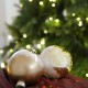 Μπάλες γυάλινες Χριστουγεννιάτικες σε δύο αποχρώσεις του χρυσού δίχρωμες σετ των δύο 10 εκ