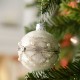 Χριστουγεννιάτικη μπάλα ανοιγόμενη από γυαλί με πέρλες 7 εκ