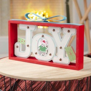 Χριστουγεννιάτικο ξύλινο επιτραπέζιο διακοσμητικό Joy 30 εκ