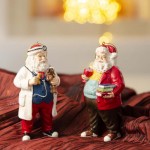 Χριστουγεννιάτικα στολίδια κρεμαστά με  Άγιο Βασίλη κτηνίατρο και Μαθηματικό από πολυρέζιν σετ των δύο 12 εκ