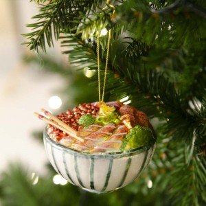 Γυάλινο στολίδι Χριστουγεννιάτικο Γιαπωνέζικο πιάτο 6 εκ