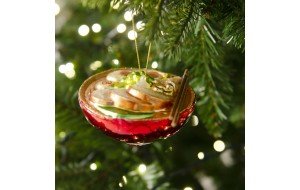Χριστουγεννιάτικο κρεμαστό γυάλινο στολίδι Ramen από γυαλί 6 εκ