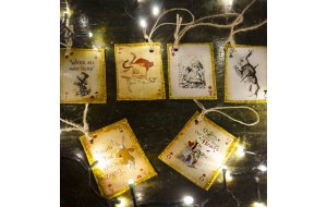 Η χώρα της Αλίκης Χριστουγεννιάτικο χειροποίητο κρεμαστό στολίδι σε σχήμα τραπουλόχαρτου σετ δώδεκα σχεδίων