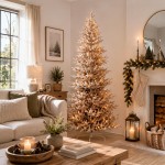Aurelia Gold Slim χριστουγεννιάτικο δέντρο Pre-shaped και Pre-Lit σε χρυσό χρώμα 180 εκ