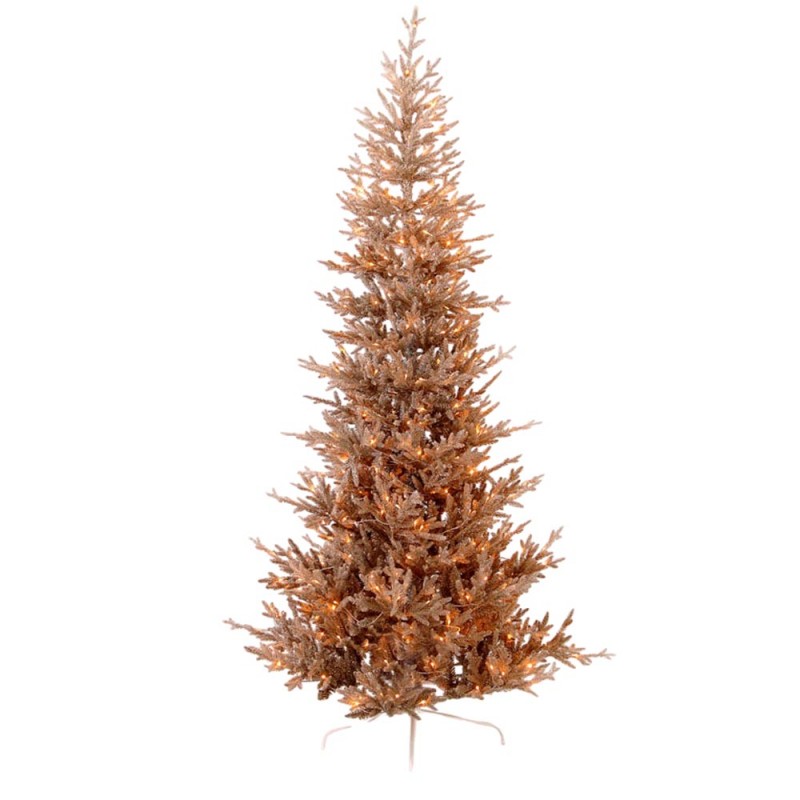 Aurelia Gold Slim χριστουγεννιάτικο δέντρο Pre-shaped και Pre-Lit σε χρυσό χρώμα 240 εκ