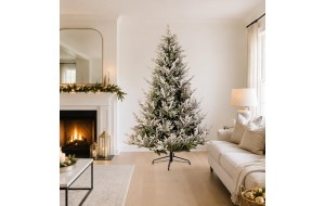 Vail Pre-Shaped χριστουγεννιάτικο δέντρο flocked με μεικτό φύλλωμα 180 εκ