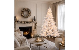 Divina Pre-Shaped & Pre-Lit χιονισμένο χριστουγεννιάτικο δέντρο λευκό με 600 LED 180 εκ