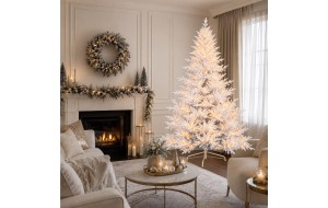 Divina Pre-Shaped & Pre-Lit χιονισμένο χριστουγεννιάτικο δέντρο λευκό με 780 LED 210 εκ