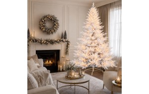 Divina Pre-Shaped & Pre-Lit χιονισμένο χριστουγεννιάτικο δέντρο λευκό με 1250 LED 270 εκ