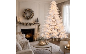 Divina Pre-Shaped & Pre-Lit χιονισμένο χριστουγεννιάτικο δέντρο λευκό με 1600 LED 300 εκ
