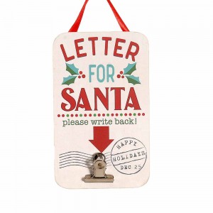Letter for Santa κρεμαστό ξύλινο διακοσμητικό στολίδι 16 εκ