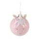 Γυάλινη  μπάλα μονόκερος με στρας σε ροζ απόχρωση 8 εκ