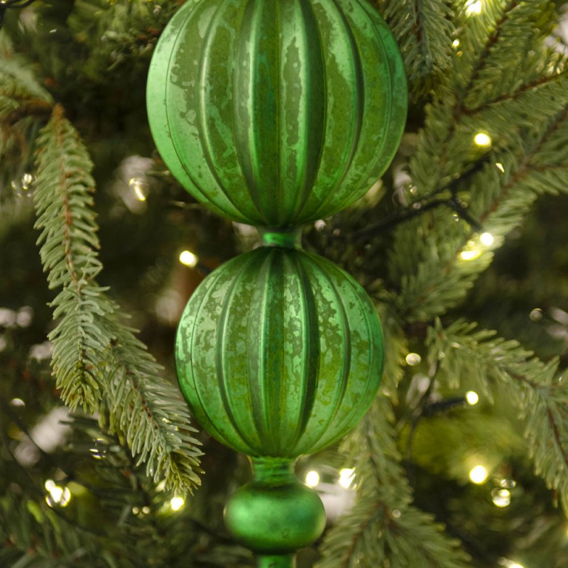 Χριστουγεννιάτικο στολίδι από γυαλί σε πράσινο χρώμα κρακελέ 42 εκ