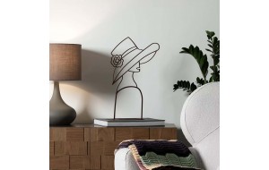 Woman's Style χειροποίητο επιτραπέζιο μεταλλικό διακοσμητικό με φιγούρα γυναίκας σε μπεζ απόχρωση 20x12x32 εκ