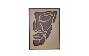 Rock Face χειροποίητο μεταλλικό κάδρο με 3D απεικόνιση φιγούρας και επιλογή αποχρώσεων 45x5x60 εκ