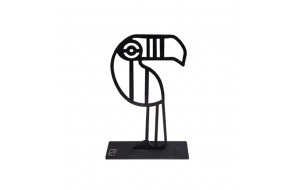 Bird with Shapes χειροποίητο επιτραπέζιο μεταλλικό διακοσμητικό με παπαγάλο και επιλογή απόχρωσης 15x5x22 εκ
