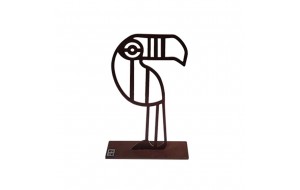 Bird with Shapes χειροποίητο επιτραπέζιο μεταλλικό διακοσμητικό με παπαγάλο και επιλογή απόχρωσης 15x5x22 εκ