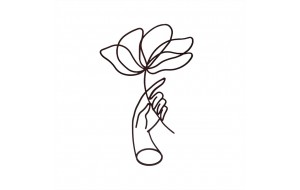 Flower on a Hand χειροποίητο επιτραπέζιο μεταλλικό διακοσμητικό με χέρι να κρατάει λουλούδι και επιλογή απόχρωσης 29x7x40 εκ