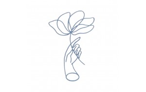 Flower on a Hand χειροποίητο επιτραπέζιο μεταλλικό διακοσμητικό με χέρι να κρατάει λουλούδι και επιλογή απόχρωσης 29x7x40 εκ