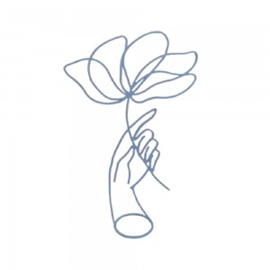 Flower on a Hand χειροποίητο επιτραπέζιο μεταλλικό διακοσμητικό με χέρι να κρατάει λουλούδι και επιλογή απόχρωσης 29x7x40 εκ