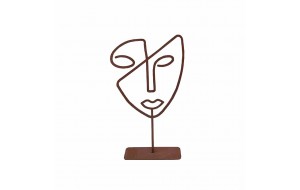 Face χειροποίητο επιτραπέζιο μεταλλικό διακοσμητικό με φιγούρα προσώπου και επιλογή απόχρωσης 19x5x32 εκ