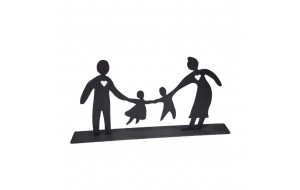 Family χειροποίητο επιτραπέζιο μεταλλικό διακοσμητικό με φιγούρες οικογένειας και επιλογή απόχρωσης 45x5x23 εκ