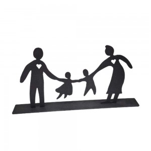 Family χειροποίητο επιτραπέζιο μεταλλικό διακοσμητικό με φιγούρες οικογένειας και επιλογή απόχρωσης 45x5x23 εκ