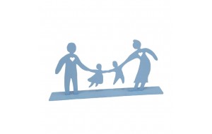 Family χειροποίητο επιτραπέζιο μεταλλικό διακοσμητικό με φιγούρες οικογένειας και επιλογή απόχρωσης 45x5x23 εκ