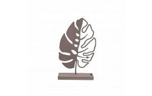Leaf χειροποίητο επιτραπέζιο μεταλλικό διακοσμητικό με φύλλο και επιλογή απόχρωσης 25x5x43 εκ