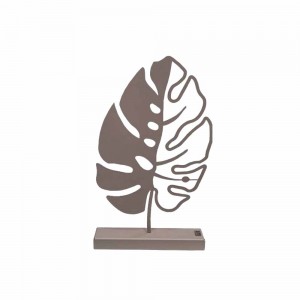 Leaf χειροποίητο επιτραπέζιο μεταλλικό διακοσμητικό με φύλλο και επιλογή απόχρωσης 25x5x43 εκ
