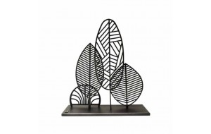 Metallic Leafs χειροποίητο επιτραπέζιο μεταλλικό διακοσμητικό με φύλλα σε μαύρη απόχρωση 35x15x40 εκ