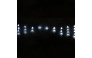 56 Led IP44 λαμπάκια χιονονιφάδες σε σχήμα κουρτίνας αψίδα με καλώδιο διάφανο και λευκό ψυχρό φως 3x0.8μ