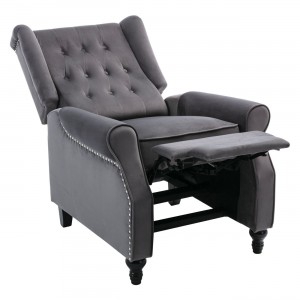 Chester Relax Πολυθρόνα σαλονιού με ύφασμα Velure γκρι 78x85x104 εκ
