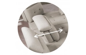 Selby καναπές με αριστερή γωνία και ανακλινόμενα κεφαλάρια από ύφασμα σε μπεζ απόχρωση 303x224x108 εκ