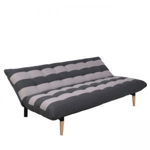 Καναπές κρεβάτι με γκρι ύφασμα Γκρι Ριγέ Vox 189x95x86εκ