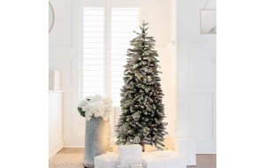 EchoArclite Prelight χιονισμένο Χριστουγεννιάτικο δέντρο slim με μεικτά κλαδιά και192 Led 180 εκ