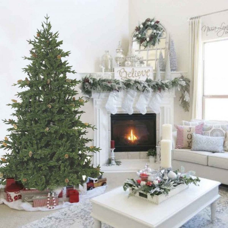 EchoOlym Χριστουγεννιάτικο δέντρο mix με κουκουνάρια και ύψος 180 εκ