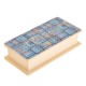 Χειροποίητο διακοσμητικό κουτί ξύλινο με μοτίβο σε μπλε απόχρωση 26.5x13x7 εκ