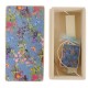 Λαμπάδα με floral θέμα και ξύλινο διακοσμητικό χειροποίητο κουτί 25x13x7 εκ