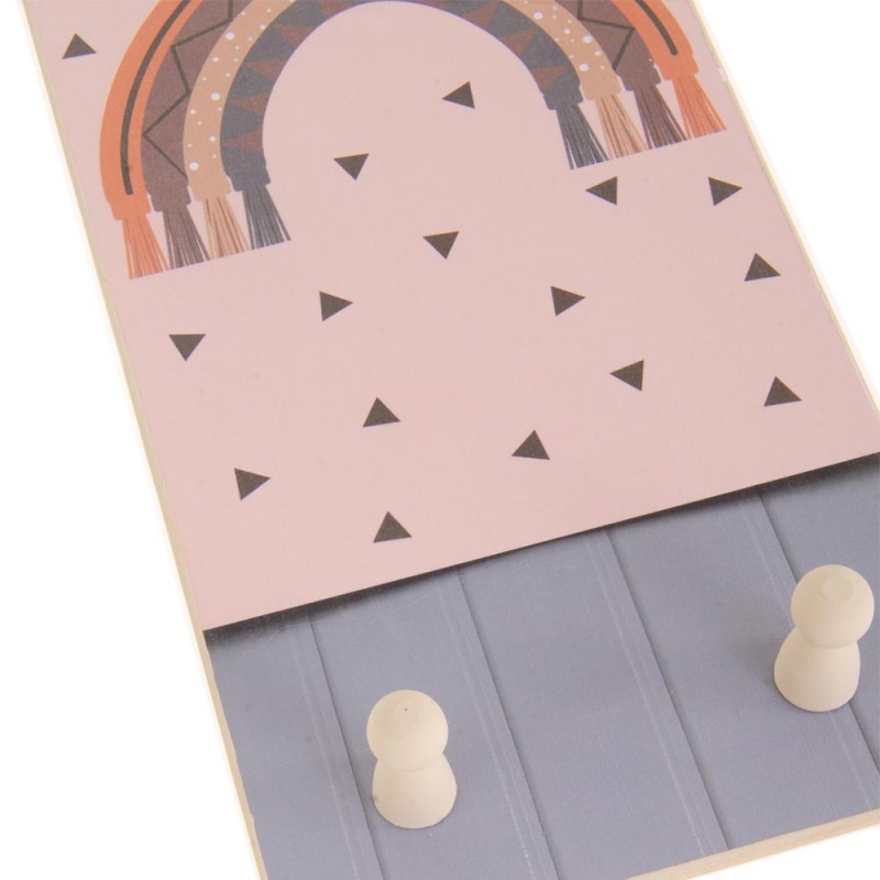 Παιδική χειροποίητη ξύλινη κρεμάστρα με θέμα ουράνιο τόξο 20x40 εκ