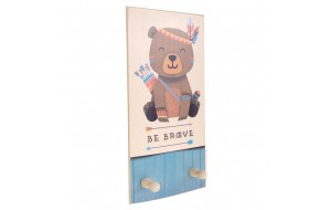 Be Brave παιδική χειροποίητη ξύλινη κρεμάστρα 20x40 εκ