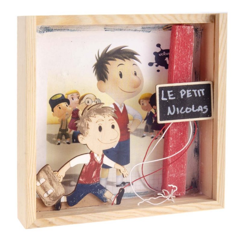 Μικρός Νικόλας Πασχαλινή λαμπάδα και χειροποίητο κουτί με plexiglass 22x4x22 εκ