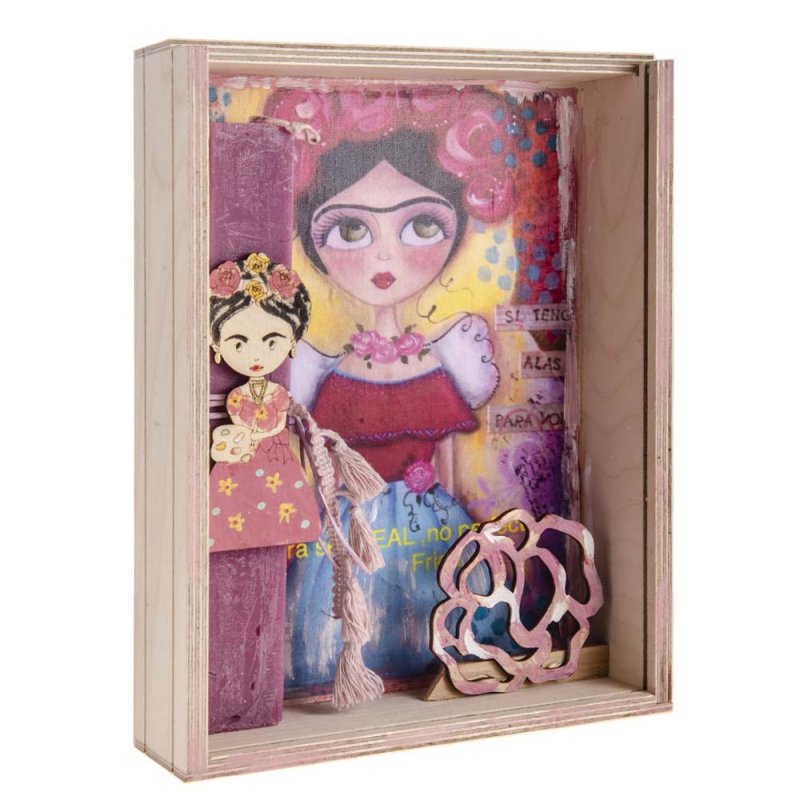 Frida χειροποίητη Πασχαλινή λαμπάδα σε διακοσμητικό κουτί με plexiglass 22x7x29 εκ
