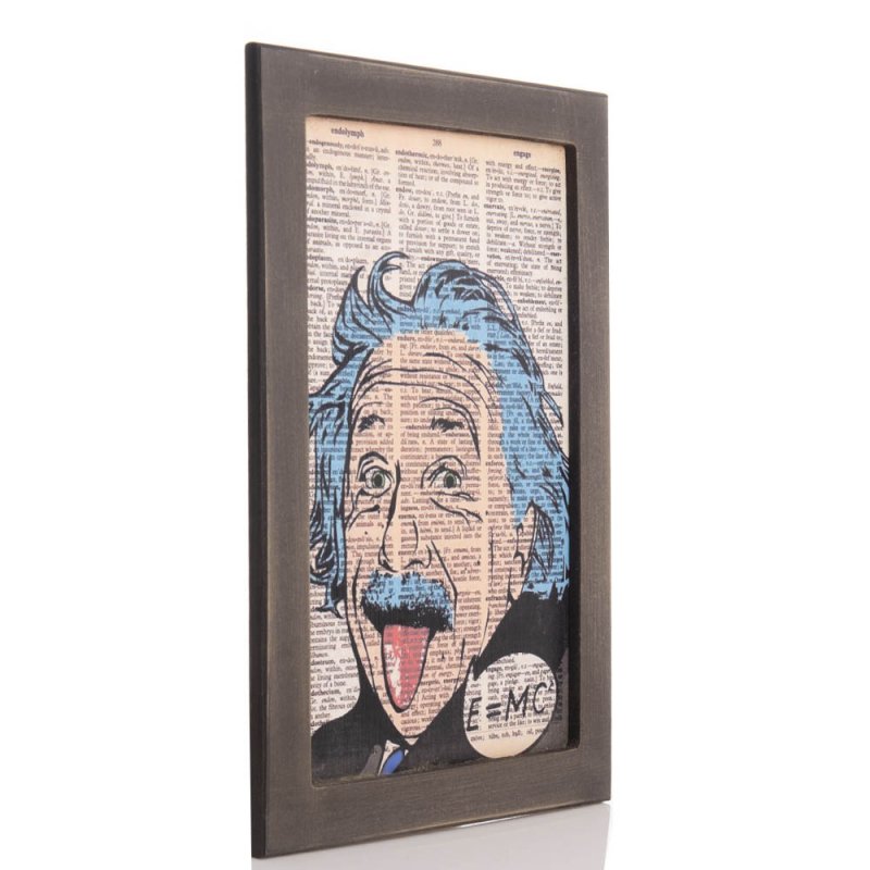 Πασχαλινή αρωματική λαμπάδα Einstein με χειροποίητο πινακάκι από ξύλο 23x33 εκ