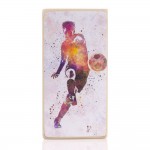 Πασχαλινή λαμπάδα αρωματική με θέμα Ποδόσφαιρο και ξύλινο χειροποίητο κουτί 25x13x7 εκ
